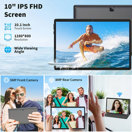 Relndoo T10 10.1" Android Tablet with Dual Cameras
