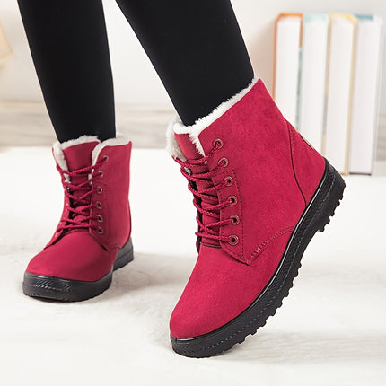 Warm Faux Fur Lace-Up Boots