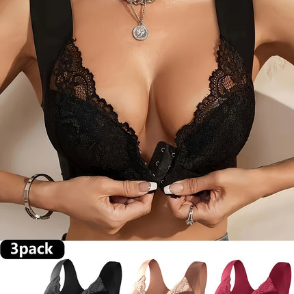 3-Pack Lace Push-Up Bras