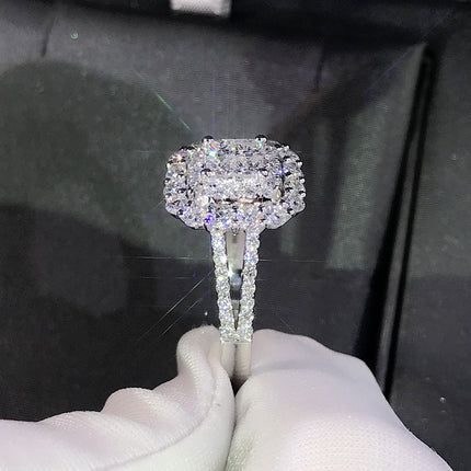 Iced Out Square Zirconia Wedding Ring