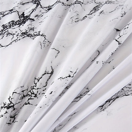 3pcs Polyester Printed Marble Pattern Quilt Cover Three-piece Set