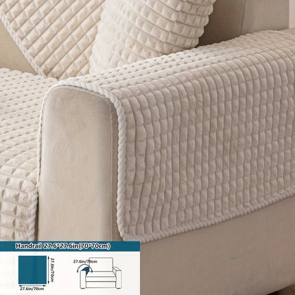 Plaid Plush Sofa Cover - Warm, Soft, Pet-Friendly Protector