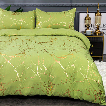 Soft Bronzing Duvet Cover Set - 3pcs, Elegant Comfort