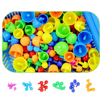 Colorful Mushroom Nail Puzzle - Creative Learning Fun - Monti Bargains
