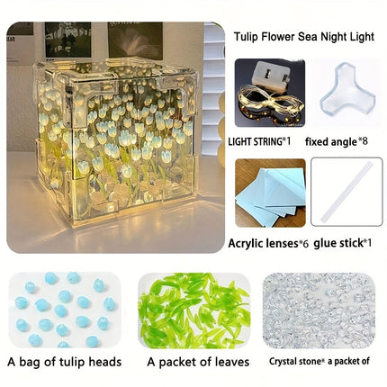 DIY Tulip Flower 3D Illusion Night Light - Heartfelt Gift
