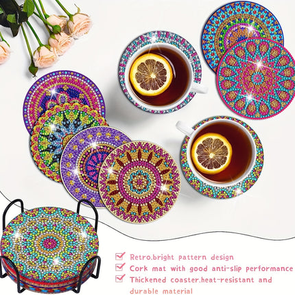 Mandala Diamond Art Coaster Set
