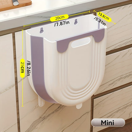 Space-Saving Foldable Trash Can with Cabinet Hook