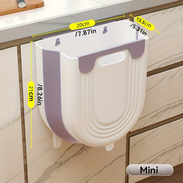 Space-Saving Foldable Trash Can with Cabinet Hook