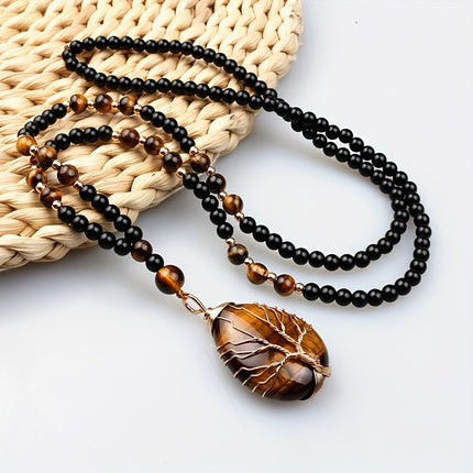 Bohemian Tiger's Eye Tree Necklace