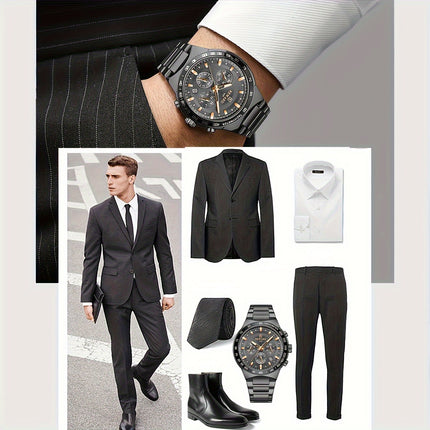 Black Sport Chronograph Quartz Watch