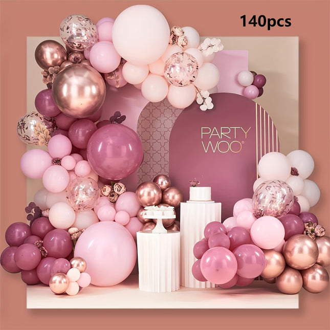 Elegant Gray & Pink Balloon Arch for Women’s Celebrations