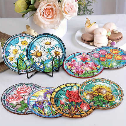 8pcs DIY Diamond Art Coaster Set