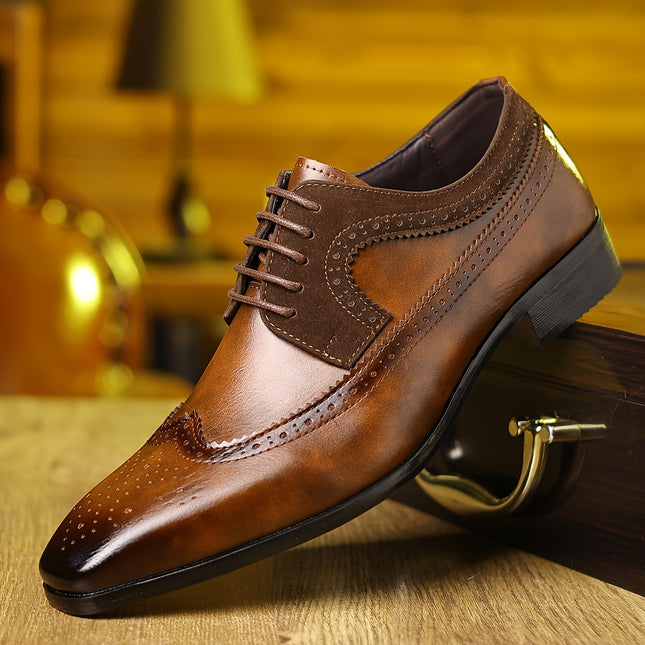 Classic Brown Lace-Up Dress Shoes