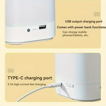 Touch-Control LED Night Light with Rechargeable Power Bank