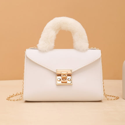 Faux Leather Crossbody Bag with Plush Handle