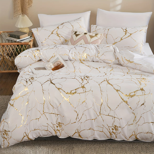 Soft Bronzing Duvet Cover Set - 3pcs, Elegant Comfort