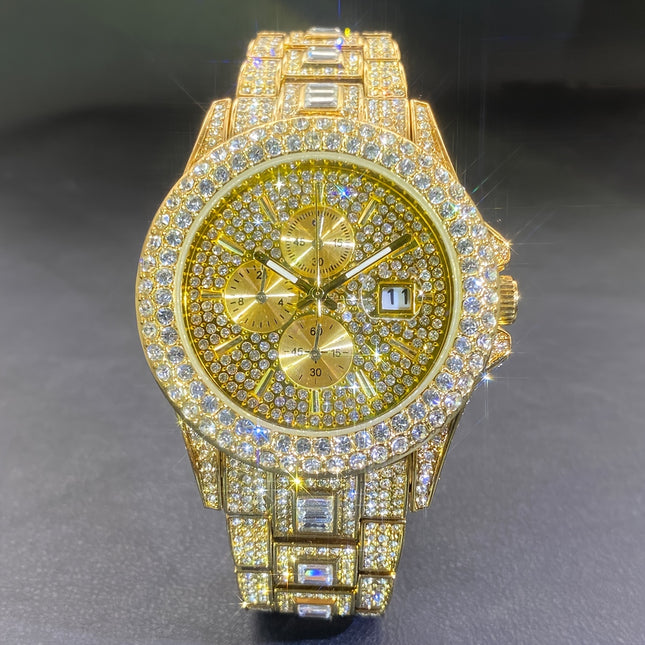 Golden Ice Hip-Hop Luxury Watch