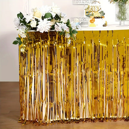 1pc Golden Tassel Table Skirt