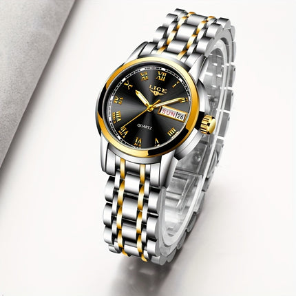 LIGE Gold Women's Bracelet Watch
