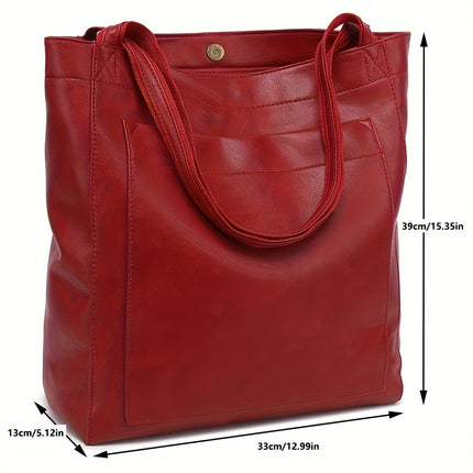 Retro Solid Color Tote Bag