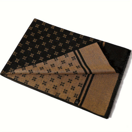Men’s Warm Plaid Cashmere Scarf
