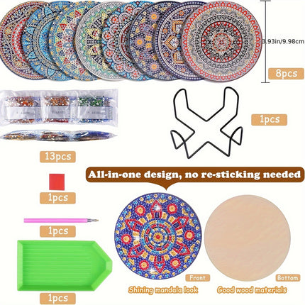 8pcs Mandala Diamond Painting Coasters