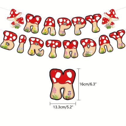 46pcs Cute Little Mushroom Birthday Party Decoration