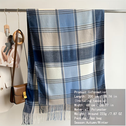 Cozy Faux Cashmere Tassel Scarf