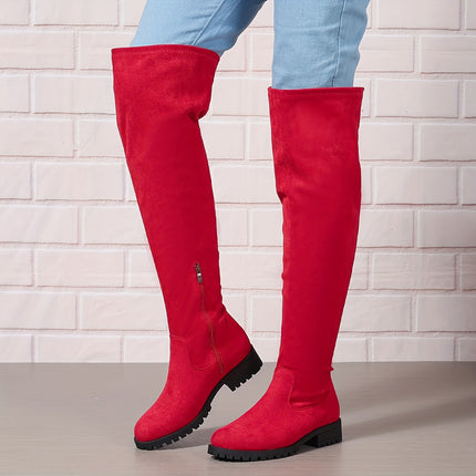 Chic Chunky Heel Over-the-Knee Boots