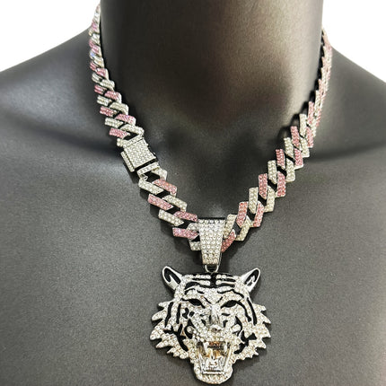 Iced-Out Tiger Head Necklace