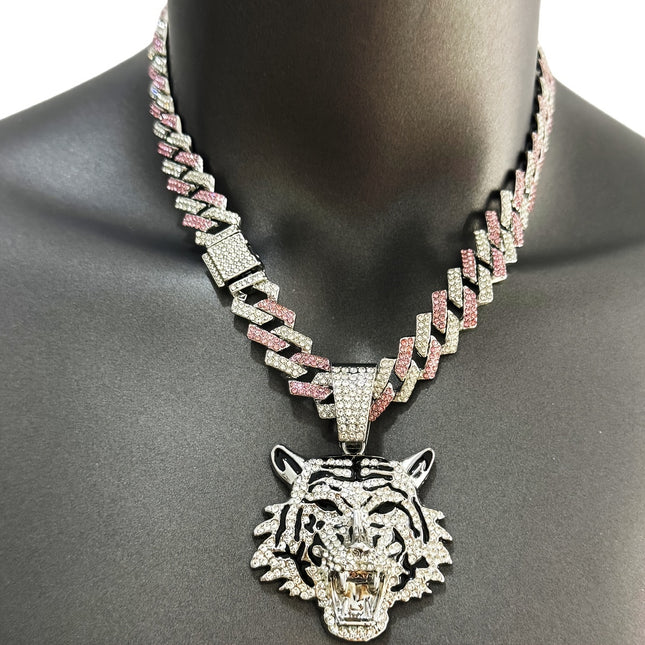Iced-Out Tiger Head Necklace