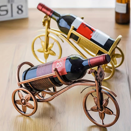 Metal Tabletop Bicycle Wine Rack – Decorative Countertop Holder