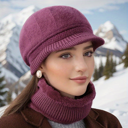 Women’s Knit Beanie with Visor