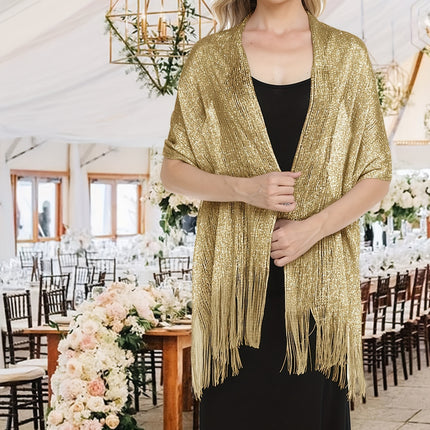 Sparkling Metallic Tassel Shawl