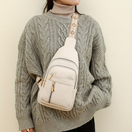 Vintage Multi-Pocket PU Leather Chest Bag