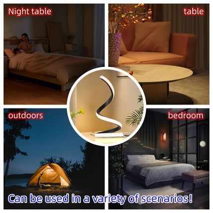 Modern Spiral LED Desk Lamp - Dimmable & Adjustable