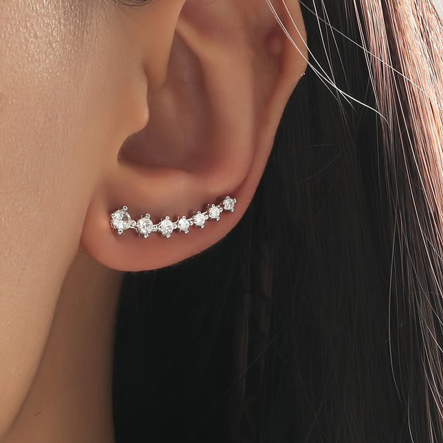 Elegant Curved Cubic Zirconia Studs
