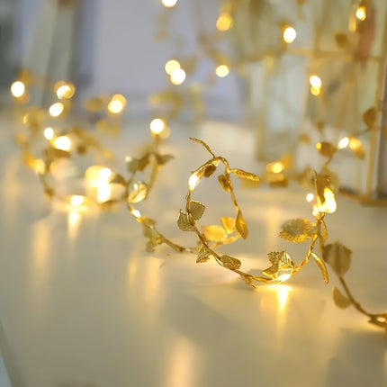 Golden Leaf String Lights - Magical Festive Ambiance 2m/6.56ft