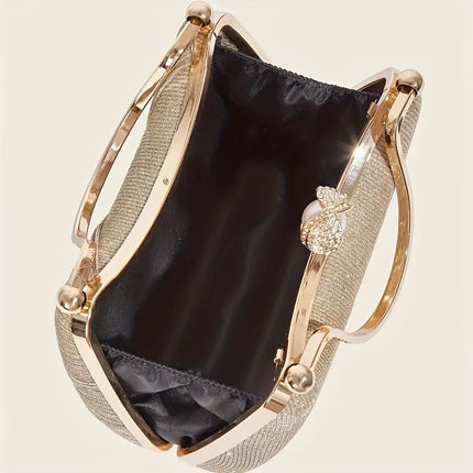 Elegant Glitter Bow Evening Clutch