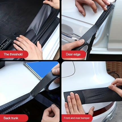 3D Carbon Fiber Sticker – Car Threshold Protection & Style