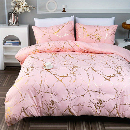 Soft Bronzing Duvet Cover Set - 3pcs, Elegant Comfort
