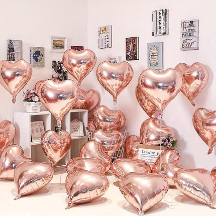 Rose Gold Heart-Shaped Balloons – Perfect for Romantic Events