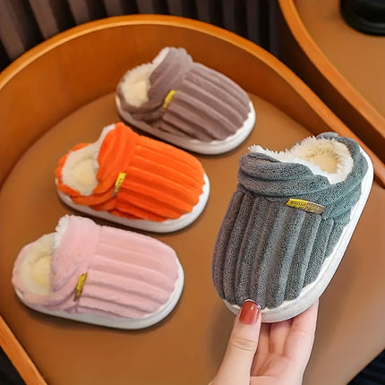 Kids' Striped Fleece Slippers