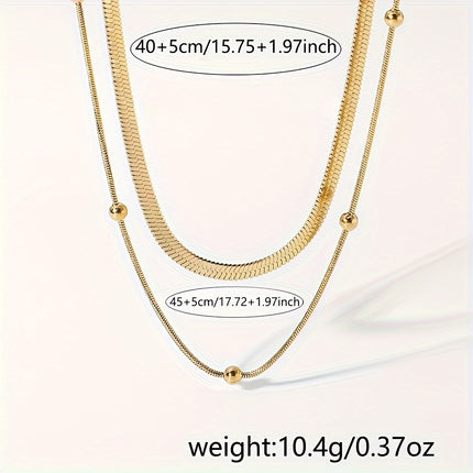 Luxury Double Layer Chain Necklace Set