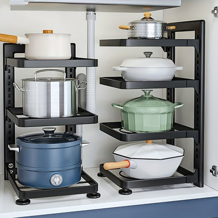 Adjustable 3-Tier Pot Rack
