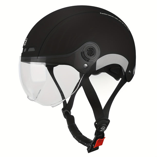 PEMILA Adult Bike Helmet with Visor – Safe & Stylishntain Cycling Helmet, Size L (57-63cm) - Black