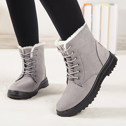 Warm Faux Fur Lace-Up Boots