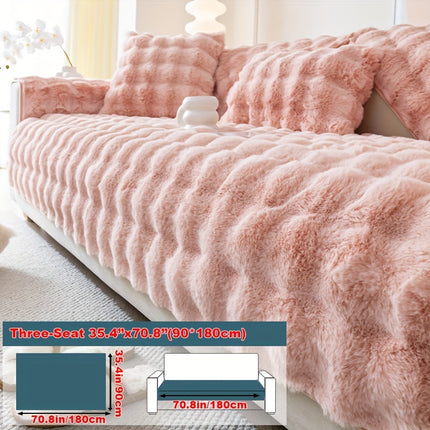 Luxurious Faux Rabbit Fur Sofa Cover - Soft & Cozy