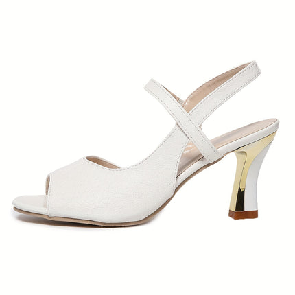 Elegant Black Peep-Toe High Heel Sandals