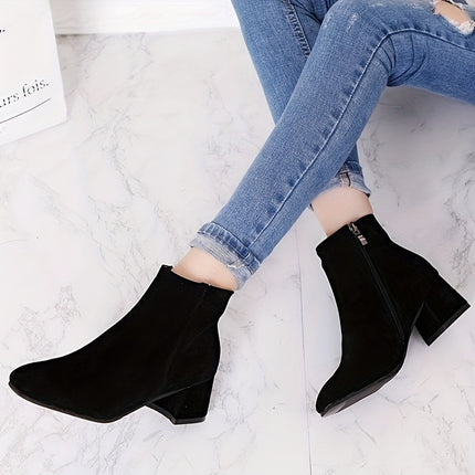 Elegant Block Heel Ankle Boots